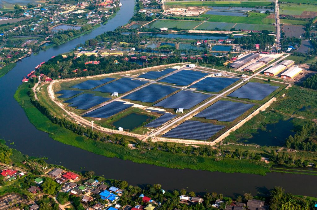 Solar farm solar panels electric power energy systems